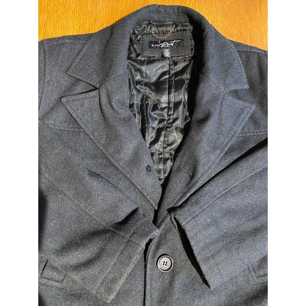 Black Rivet Black Heavyweight Wool Blend Dress Coat‎ Mens Size Medium